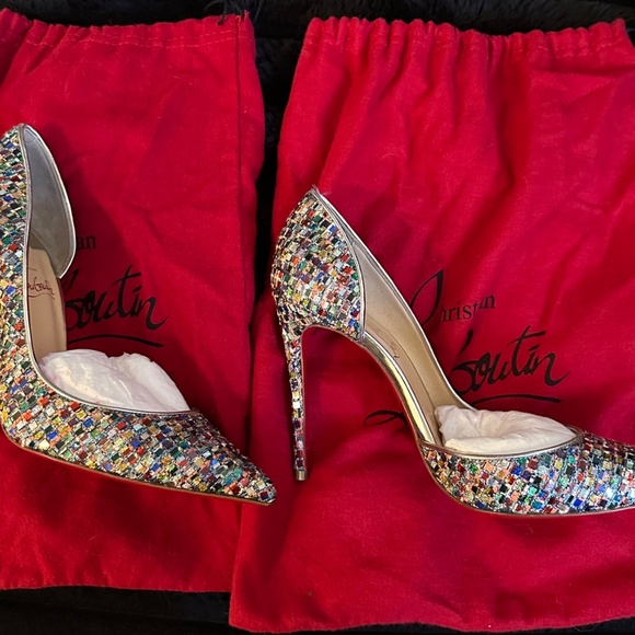 Christian Louboutin Iriza100 multi light gold 38.5 - Picture 7 of 10